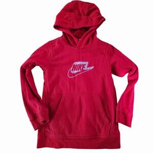 Nike Red Hoodie Just Do It Youth Small NSW Athletic Pullover Sweater